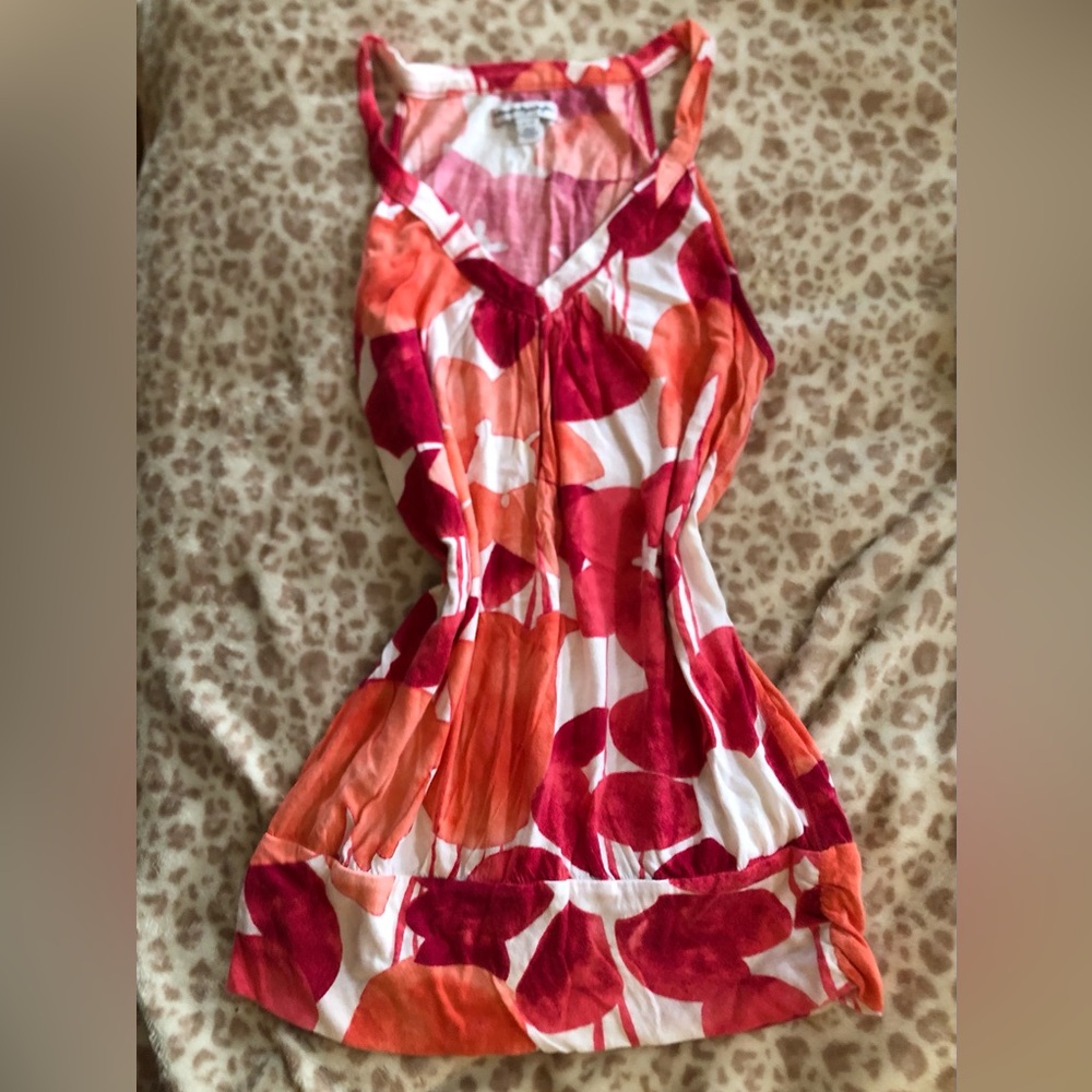 Vtg Y2K American Eagle Red & Orange Floral tank